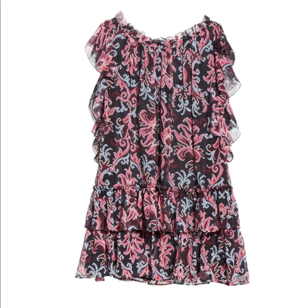 KATE SPADE Silk Tapestry Chiffon Ruffle Top - Picture 3 of 14